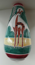 Load image into Gallery viewer, VERY LARGE Vintage 1950s / 60s NORWEGIAN Vase with Deer Decoration by Elle Pottery
