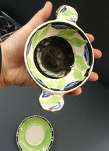 Load image into Gallery viewer,  Bough Pottery ART DECO Ceramic Quaich and Matching Underplate. Painted by Elizabeth Amour
