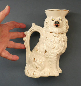 Unusual Victorian Staffordshire King Charles Spaniels Jug; circa 1860