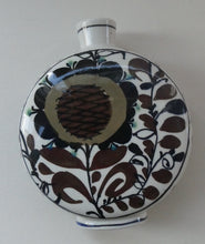 Load image into Gallery viewer, 1960s ROYAL COPENHAGEN Aluminia Faience Moon Flask / Vase. Floral Design by Kari Christensen
