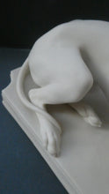 Load image into Gallery viewer, LARGE and Beautifully Modelled Antique Parian Model of a Reclining Greyhound. 11 1/2 inches
