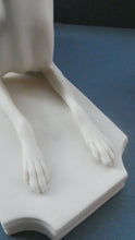 Load image into Gallery viewer, LARGE and Beautifully Modelled Antique Parian Model of a Reclining Greyhound. 11 1/2 inches
