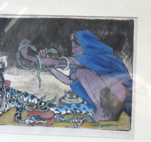 Load image into Gallery viewer, 1920s Colour Woodcut by Mabel Allington Royds (1874-1941) THE SNAKE CHARMER
