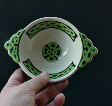 Load image into Gallery viewer, Bough Pottery Ceramic Quaich. RARE Scottish Celtic Knotwork Decoration
