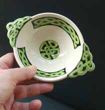 Load image into Gallery viewer, Bough Pottery Ceramic Quaich. RARE Scottish Celtic Knotwork Decoration
