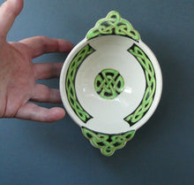 Load image into Gallery viewer, Bough Pottery Ceramic Quaich. RARE Scottish Celtic Knotwork Decoration
