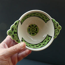 Load image into Gallery viewer, Bough Pottery Ceramic Quaich. RARE Scottish Celtic Knotwork Decoration
