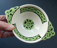 Load image into Gallery viewer, Bough Pottery Ceramic Quaich. RARE Scottish Celtic Knotwork Decoration
