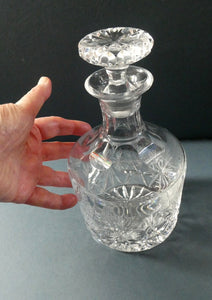 EDINBURGH CRYSTAL. Vintage 1980s Mallet Shape Whisky Decanter STAR OF EDINBURGH Pattern