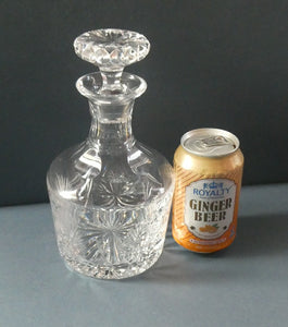 EDINBURGH CRYSTAL. Vintage 1980s Mallet Shape Whisky Decanter STAR OF EDINBURGH Pattern