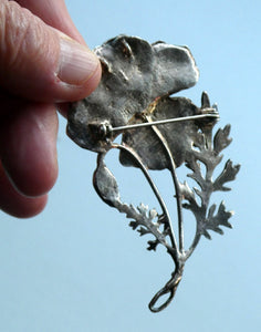 COSTUME JEWELLERY. Vintage WELSH 1998 Silver Plate on Pewter MASJ Poppy Brooch