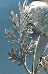 COSTUME JEWELLERY. Vintage WELSH 1998 Silver Plate on Pewter MASJ Poppy Brooch