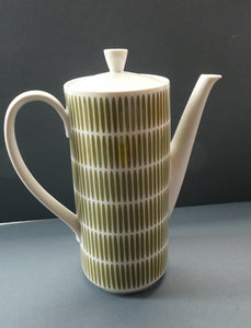  1970s Seltmann Weiden Bavaria Coffee Set with Green Stripes Pattern