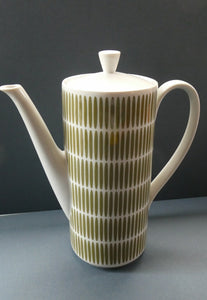  1970s Seltmann Weiden Bavaria Coffee Set with Green Stripes Pattern