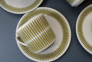  1970s Seltmann Weiden Bavaria Coffee Set with Green Stripes Pattern