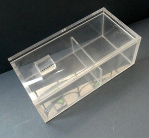 Vintage Mid Century Clear Lucite Perspex Large Trinket Box