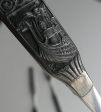 Load image into Gallery viewer, NORWEGIAN (Konge Tinn) Viking Pewter Heilag Olav Spoon and Two Pickle Forks
