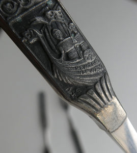 NORWEGIAN (Konge Tinn) Viking Pewter Heilag Olav Spoon and Two Pickle Forks