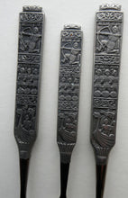 Load image into Gallery viewer, NORWEGIAN (Konge Tinn) Viking Pewter Heilag Olav Spoon and Two Pickle Forks
