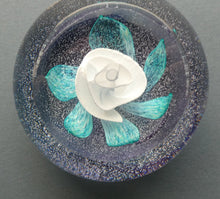 Load image into Gallery viewer, Vintage White Rose Bud Paperweight Caithness Glass. Attributed to Helen MacDonald
