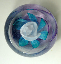 Load image into Gallery viewer, Vintage White Rose Bud Paperweight Caithness Glass. Attributed to Helen MacDonald
