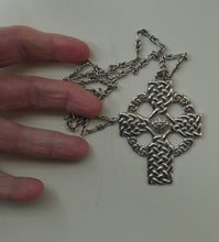 Load image into Gallery viewer, Large ANTIQUE Scottish Silver Pendant with Iona Cross Motif. Glasgow Hallmark Gilmore &amp; Watson 1919
