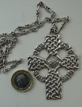 Load image into Gallery viewer, Large ANTIQUE Scottish Silver Pendant with Iona Cross Motif. Glasgow Hallmark Gilmore &amp; Watson 1919
