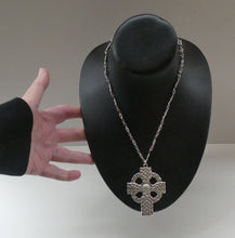 Load image into Gallery viewer, Large ANTIQUE Scottish Silver Pendant with Iona Cross Motif. Glasgow Hallmark Gilmore &amp; Watson 1919
