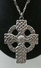 Load image into Gallery viewer, Large ANTIQUE Scottish Silver Pendant with Iona Cross Motif. Glasgow Hallmark Gilmore &amp; Watson 1919
