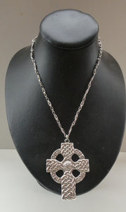 Large ANTIQUE Scottish Silver Pendant with Iona Cross Motif. Glasgow Hallmark Gilmore & Watson 1919