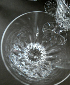 WATERFORD CRYSTAL "Eileen". SET OF SIX Sherry or Port Glasses. Each 4 1/2 inches in height