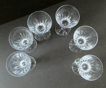 Load image into Gallery viewer, WATERFORD CRYSTAL &quot;Eileen&quot;. SET OF SIX Sherry or Port Glasses. Each 4 1/2 inches in height
