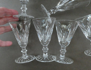 WATERFORD CRYSTAL "Eileen". SET OF SIX Sherry or Port Glasses. Each 4 1/2 inches in height