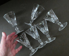 Load image into Gallery viewer, WATERFORD CRYSTAL &quot;Eileen&quot;. SET OF SIX Sherry or Port Glasses. Each 4 1/2 inches in height
