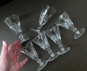 WATERFORD CRYSTAL "Eileen". SET OF SIX Sherry or Port Glasses. Each 4 1/2 inches in height