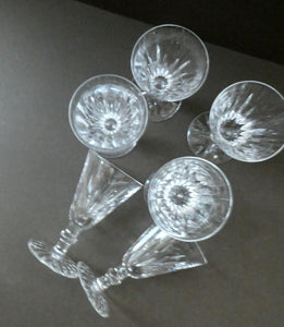 WATERFORD CRYSTAL "Eileen". SET OF SIX Sherry or Port Glasses. Each 4 1/2 inches in height