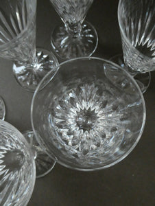 WATERFORD CRYSTAL "Eileen". SET OF SIX Sherry or Port Glasses. Each 4 1/2 inches in height