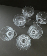 Load image into Gallery viewer, WATERFORD CRYSTAL &quot;Eileen&quot;. SET OF SIX Sherry or Port Glasses. Each 4 1/2 inches in height
