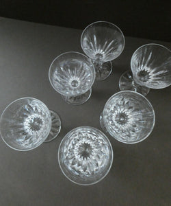 WATERFORD CRYSTAL "Eileen". SET OF SIX Sherry or Port Glasses. Each 4 1/2 inches in height