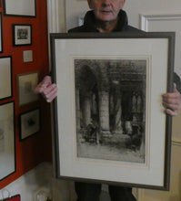 Load image into Gallery viewer, ANTIQUE PRINT. Original Etching by Hedley FITTON. Entitled ROSSLYN CHAPEL. Pencil Signed
