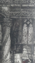 Load image into Gallery viewer, ANTIQUE PRINT. Original Etching by Hedley FITTON. Entitled ROSSLYN CHAPEL. Pencil Signed
