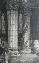 Load image into Gallery viewer, ANTIQUE PRINT. Original Etching by Hedley FITTON. Entitled ROSSLYN CHAPEL. Pencil Signed
