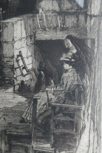 Load image into Gallery viewer, ANTIQUE PRINT. Original Etching by Hedley FITTON. Entitled ROSSLYN CHAPEL. Pencil Signed
