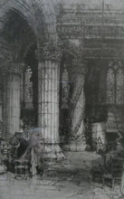 Load image into Gallery viewer, ANTIQUE PRINT. Original Etching by Hedley FITTON. Entitled ROSSLYN CHAPEL. Pencil Signed
