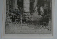 Load image into Gallery viewer, ANTIQUE PRINT. Original Etching by Hedley FITTON. Entitled ROSSLYN CHAPEL. Pencil Signed
