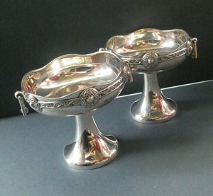 1930s Solid Silver Miniature Footed Dishes with Celtic Decoration by Henry Matthews