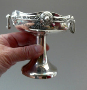 1930s Solid Silver Miniature Footed Dishes with Celtic Decoration by Henry Matthews