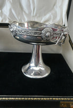 Load image into Gallery viewer, 1930s Matching Pair of  Sterling Solid Silver Miniature Comports or Footed Dishes with Fine Celtic Decoration. HENRY MATTHEWS Maker&#39;s Mark
