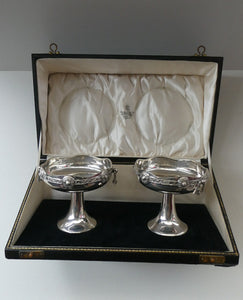 1930s Solid Silver Miniature Footed Dishes with Celtic Decoration by Henry Matthews