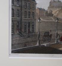 Load image into Gallery viewer, SCOTTISH ART. Georgian Engraving 1804 by James Fittler after John Claude Nattes, Edinburgh Castle from Registar House. FRAMED
